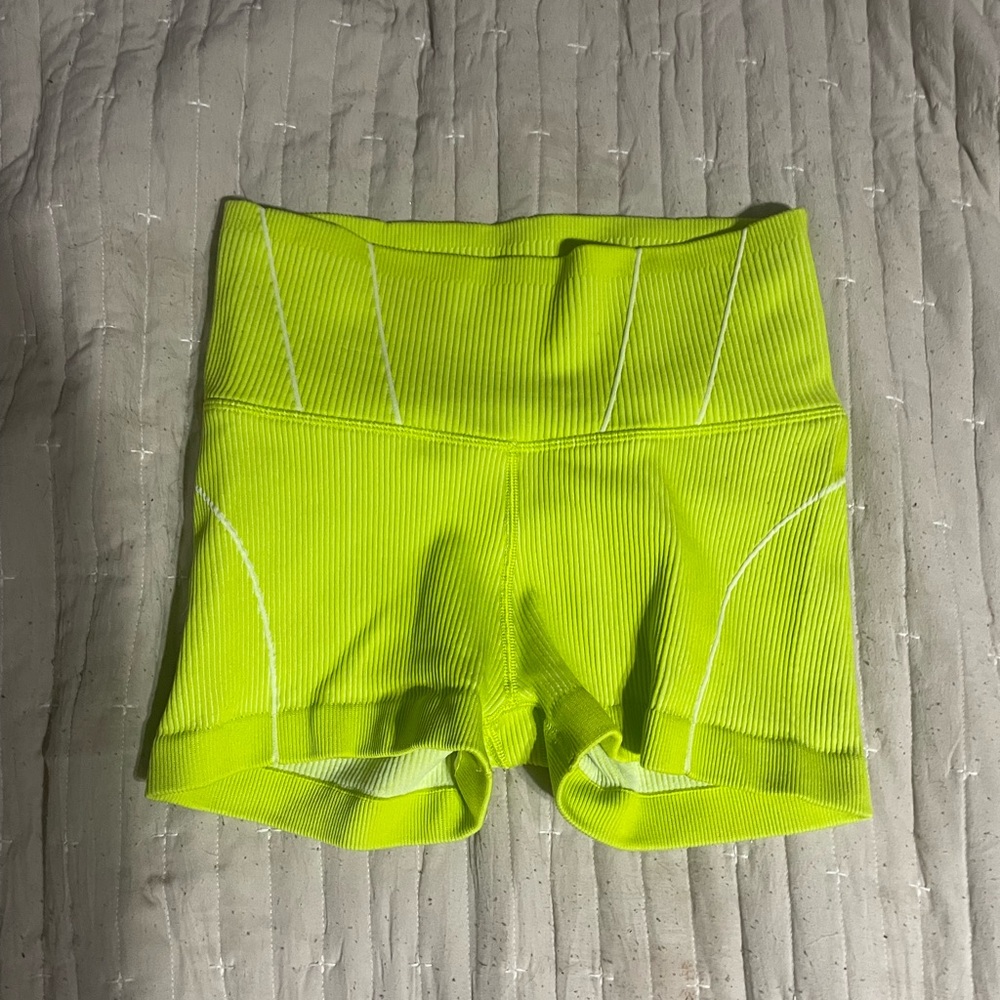 Aerie Green Athletic Shorts with High Waistband